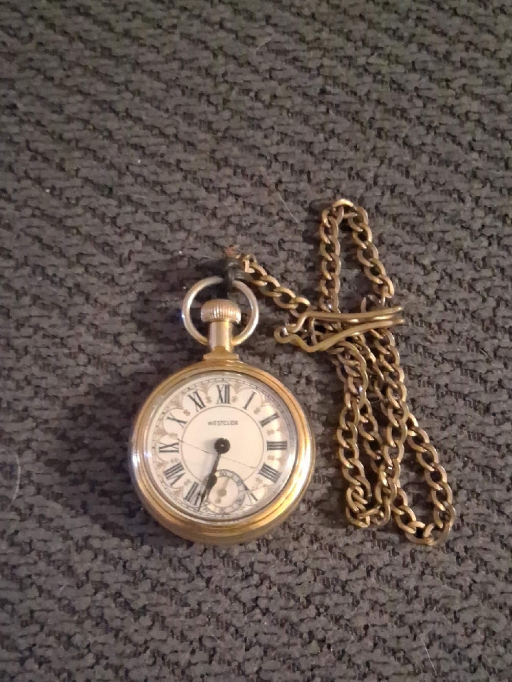 Westclox Men’s Gold-Tone Pocket Watch with Chain